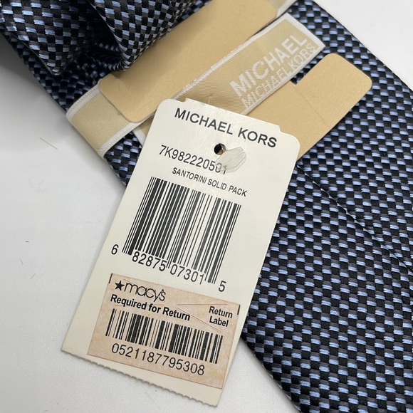 Michael Kors blue and white Santorini Silk Tie NWT - Picture 5 of 9